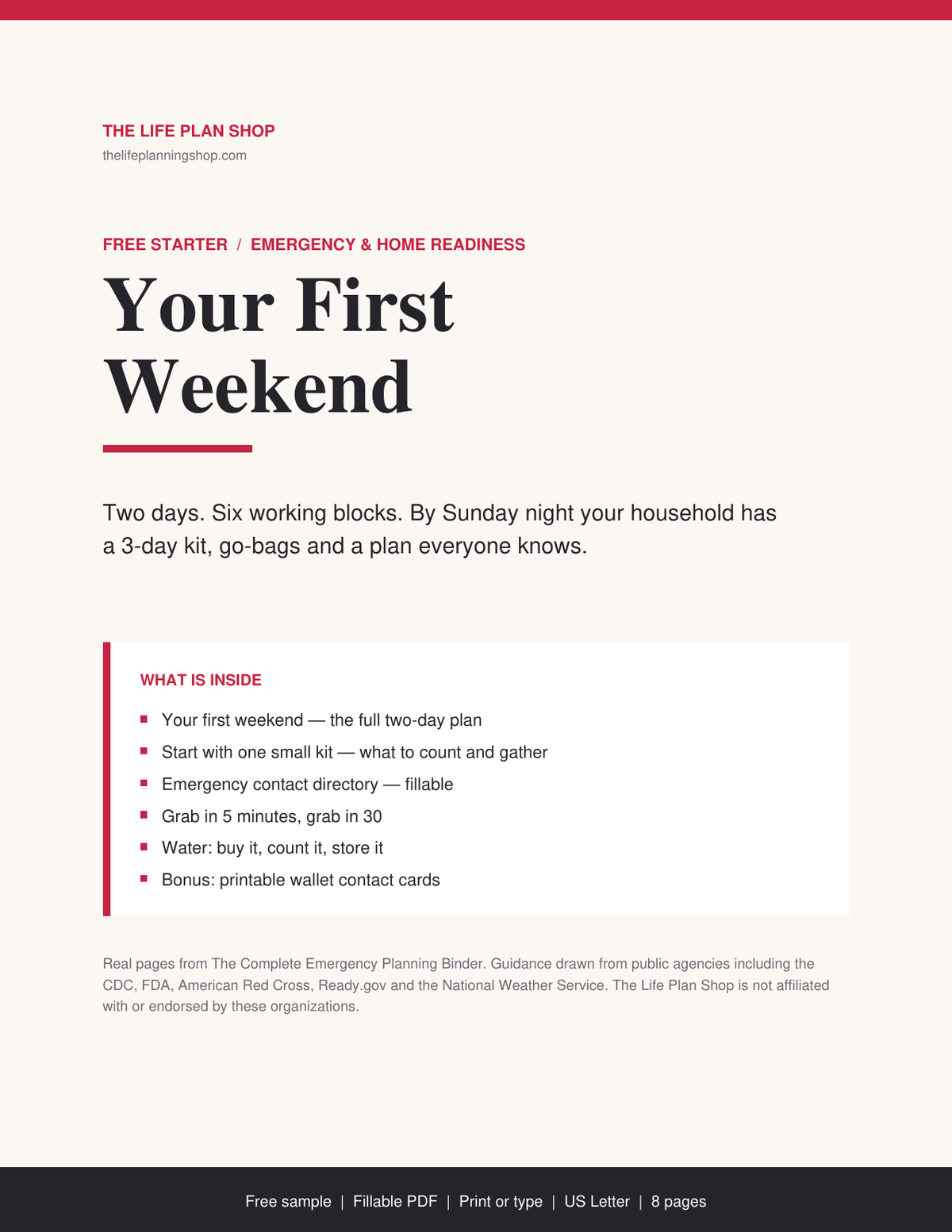 Your First Weekend — Free Emergency Starter